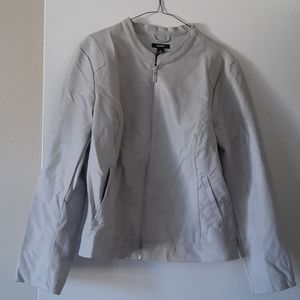 Alfani grey faux leather jacket